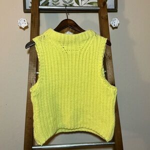 Vintage 525 America Sunny Yellow Knit Top Size L (measures Small)